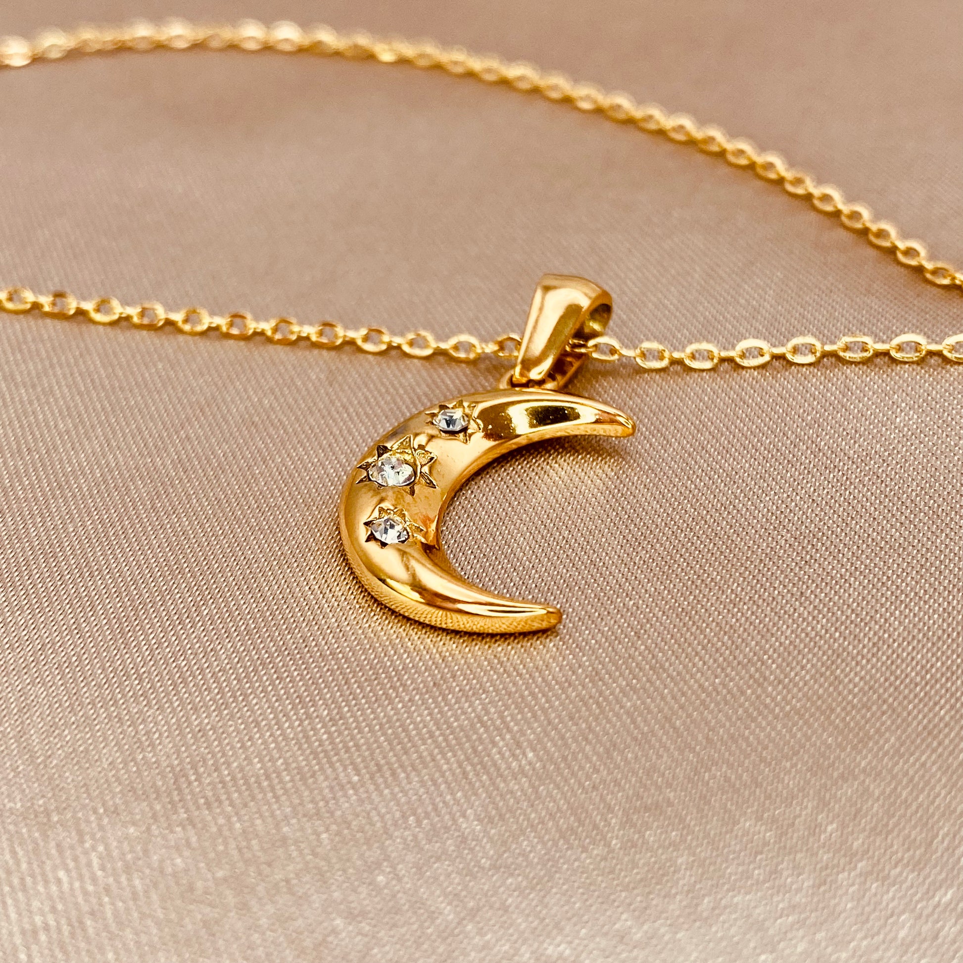 Midnight Moon Necklace - Luzy JewelryNecklacesLuzy Jewelrycubic zirconiafine jewelrygold2