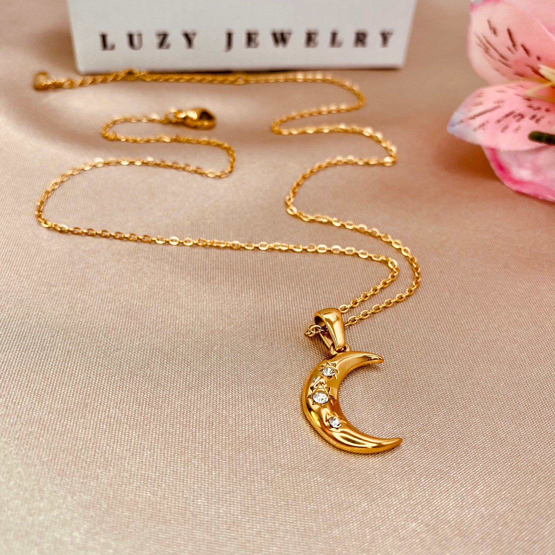 Midnight Moon Necklace - Luzy JewelryNecklacesLuzy Jewelrycubic zirconiafine jewelrygold5