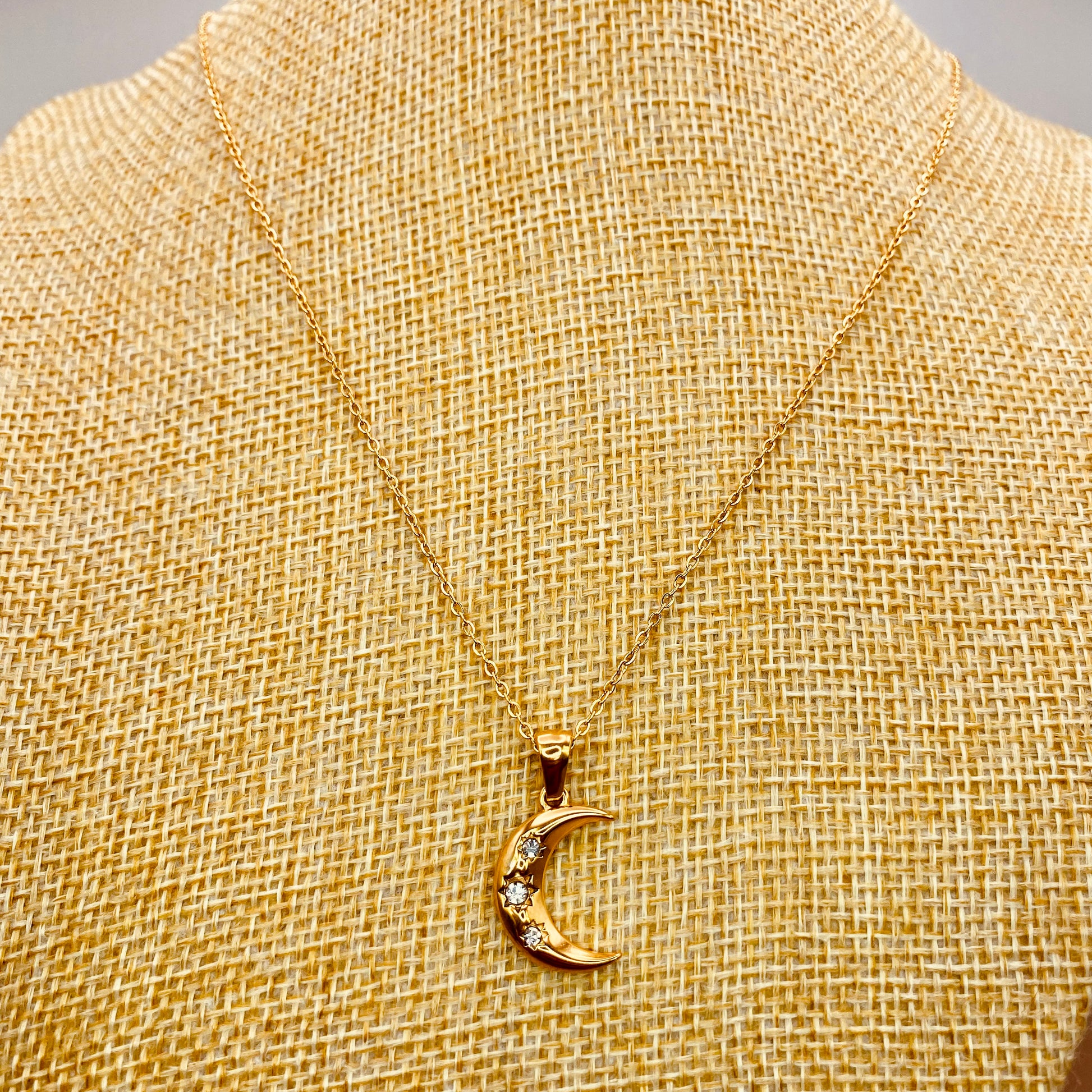 Midnight Moon Necklace - Luzy JewelryNecklacesLuzy Jewelrycubic zirconiafine jewelrygold3