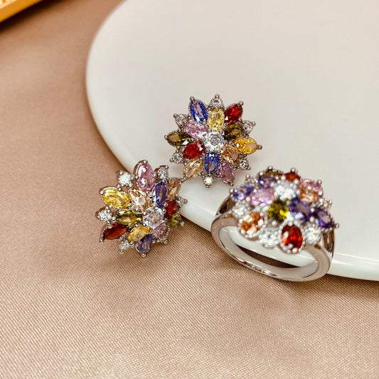 Fountain of Youth Set - Luzy Jewelryring, earringsLuzy JewelryFountain of Youth Set - Luzy Jewelryring, earringsLuzy JewelryFountain of Youth Setcubic zirconiaearringflower2cubic zirconiaflowermatch2