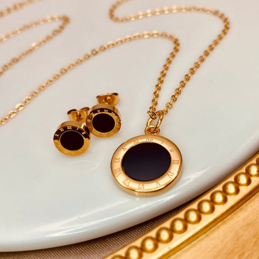 Romanus Set - Luzy JewelryEarrings, necklaceLuzy JewelryRomanus Set - Luzy JewelryEarrings, necklaceLuzy JewelryRomanus Set18kblack onyxearring118kblack onyxmatch1