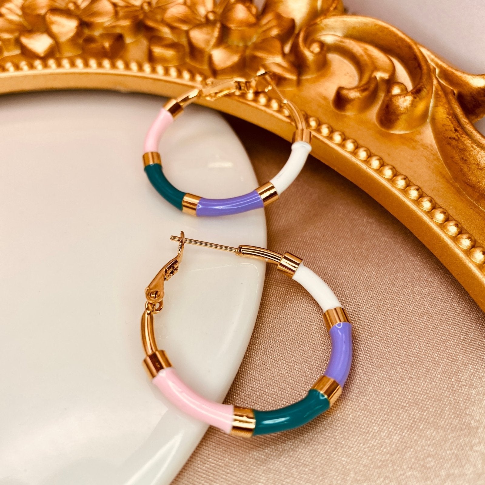 Spring Hoops Earrings - Luzy JewelryLuzy JewelrySpring Hoops Earrings - Luzy JewelryLuzy JewelrySpring Hoops Earrings18kearringenamel318kearringenamel3